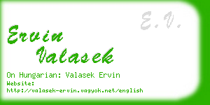 ervin valasek business card